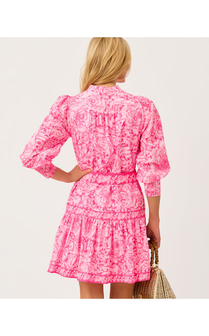 Drena Dress - Pink Aster A Rose By Any Other Name Engineered Woven Dress