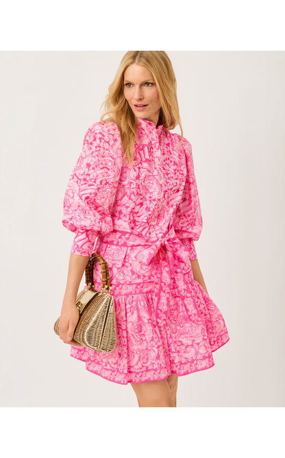 Drena Dress - Pink Aster A Rose By Any Other Name Engineered Woven Dress