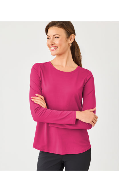 UPF50+ Westley Long Sleeve Active Tee - Berry Bouquet