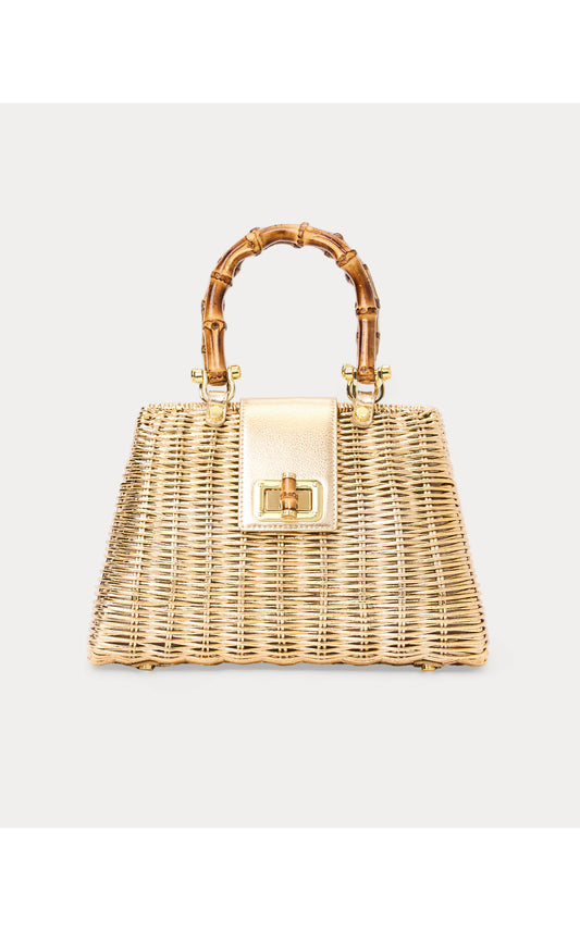 Leena Top Handle Bag - Gold Metallic