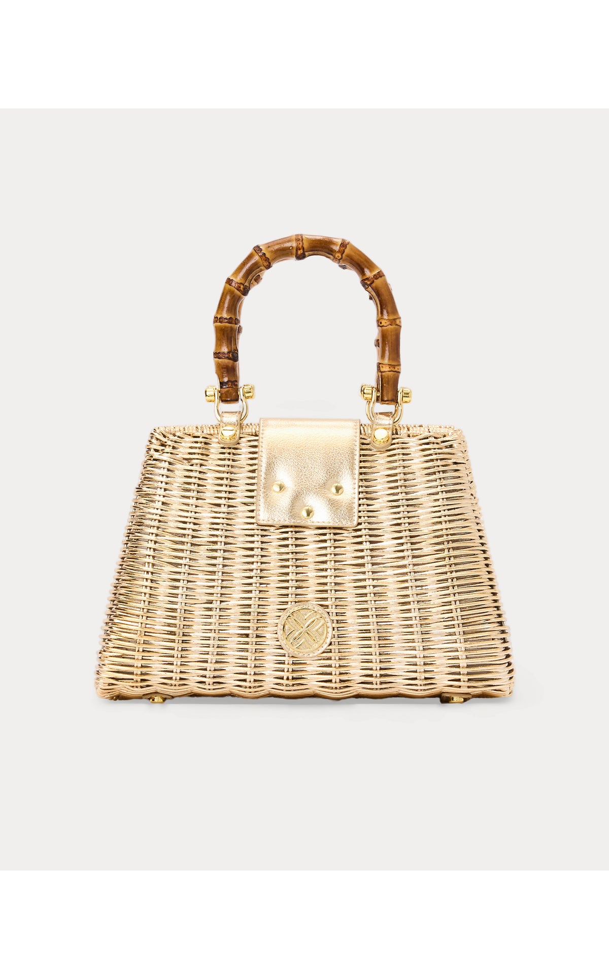 Leena Top Handle Bag - Gold Metallic