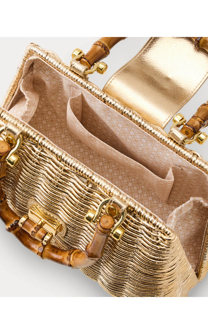 Leena Top Handle Bag - Gold Metallic
