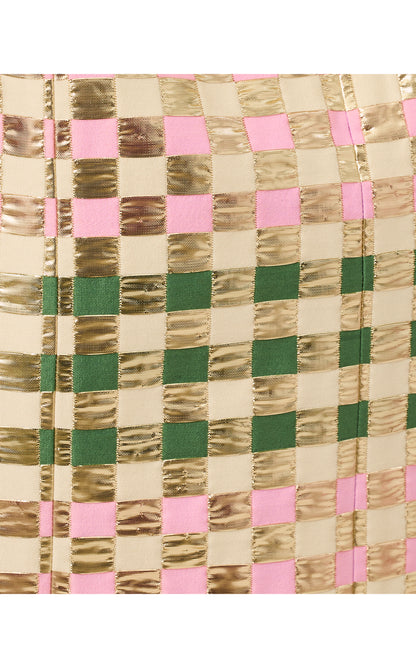Carty Jacquard Shift - Oregano Golden Gingham Jacquard