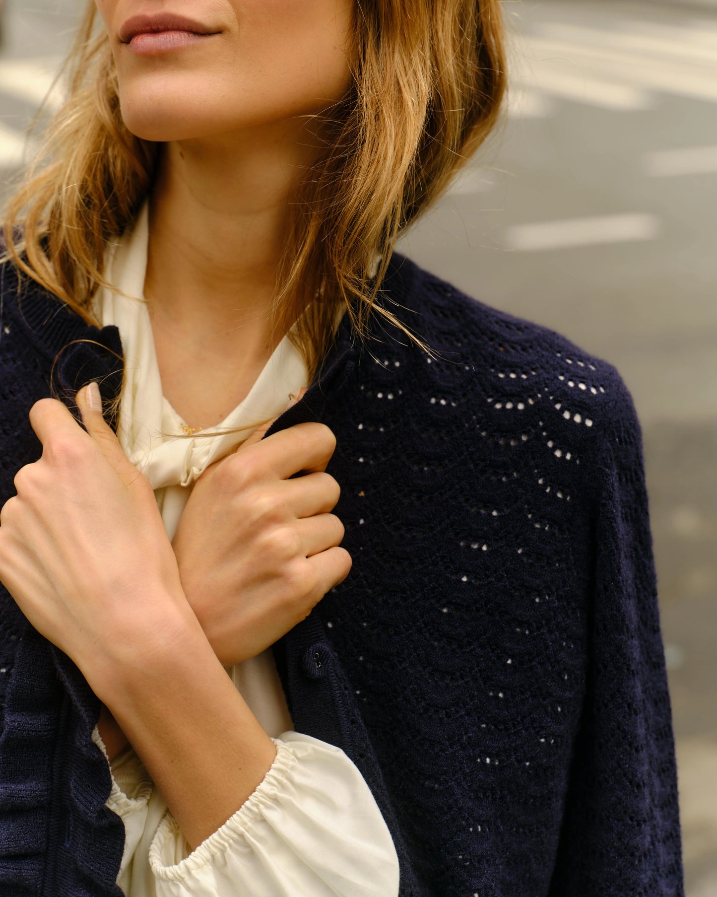 Juliette Long Sleeve Cardigan - Midnight Blue