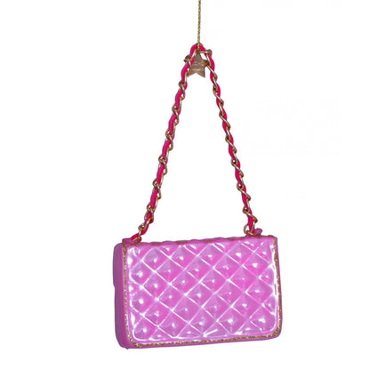 Ornament glass pink fashion bag