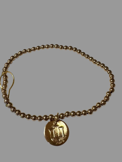 ecollegiate classic gold 3mm bracelet - indiana university disc