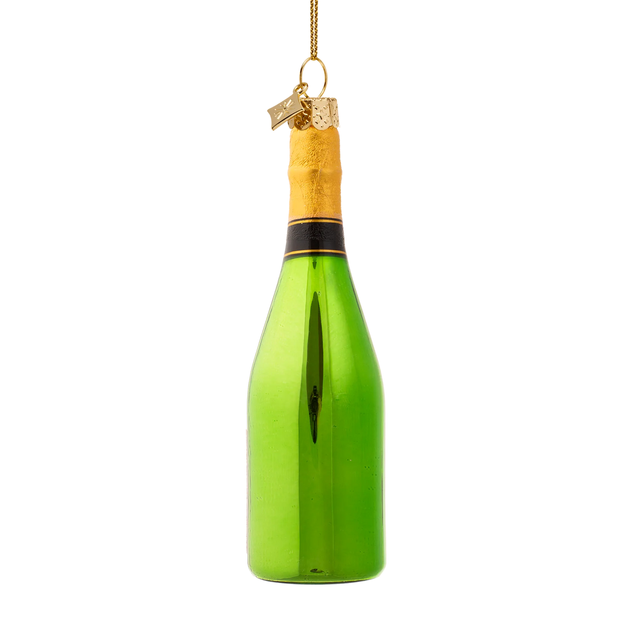 Ornament glass green luxury champagne bottle
