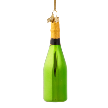 Ornament glass green luxury champagne bottle