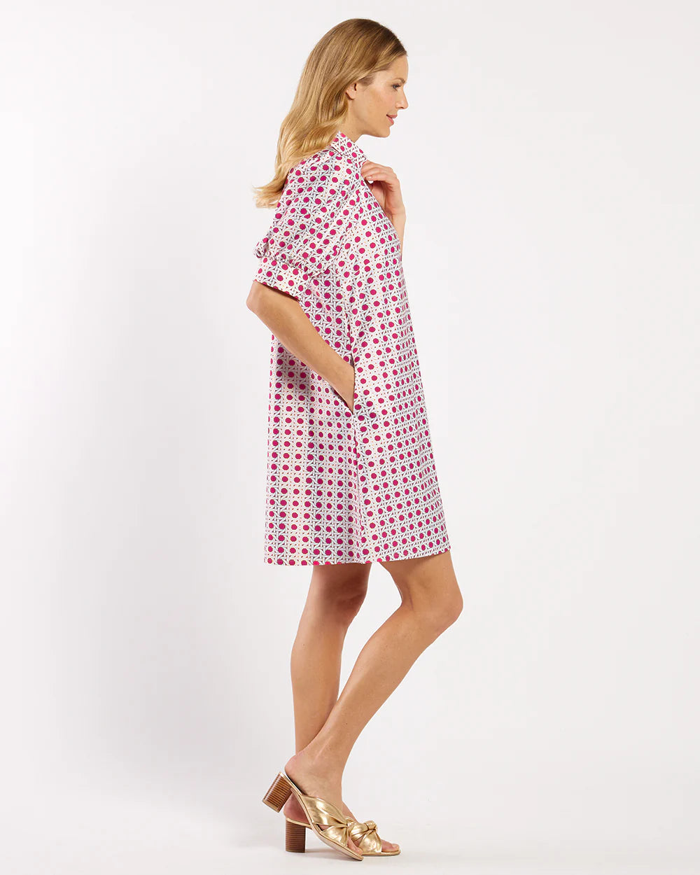 Emerson Dress Gilded Jude Cloth - Petite Rattan Raspberry Gold