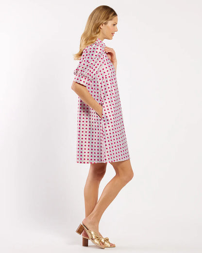 Emerson Dress Gilded Jude Cloth - Petite Rattan Raspberry Gold