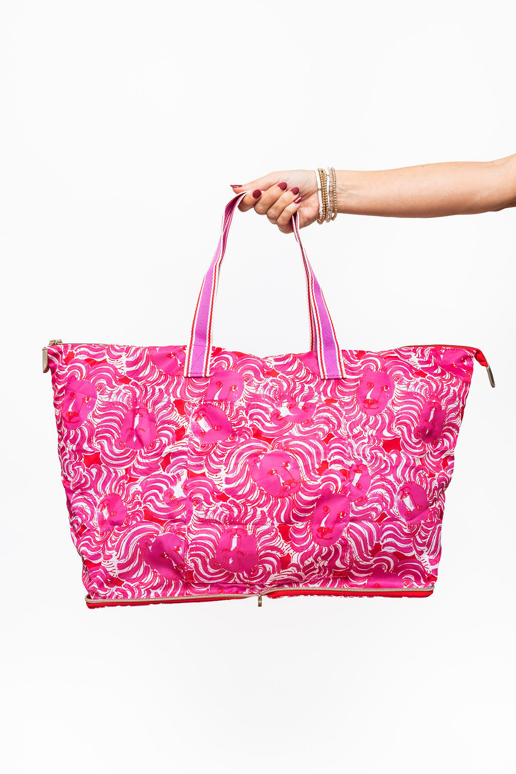 Packable Tote, Strawberry Red Pride of Lilly