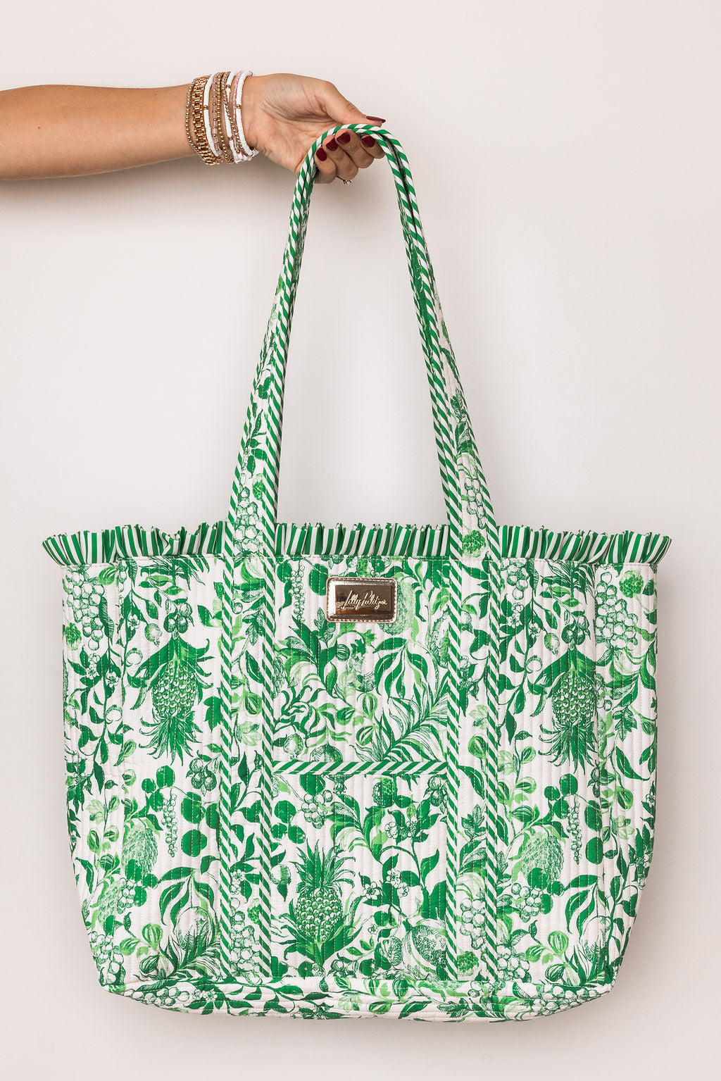 Quilted Ruffle Tote - Covent Garden