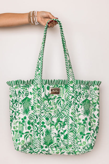Quilted Ruffle Tote - Covent Garden