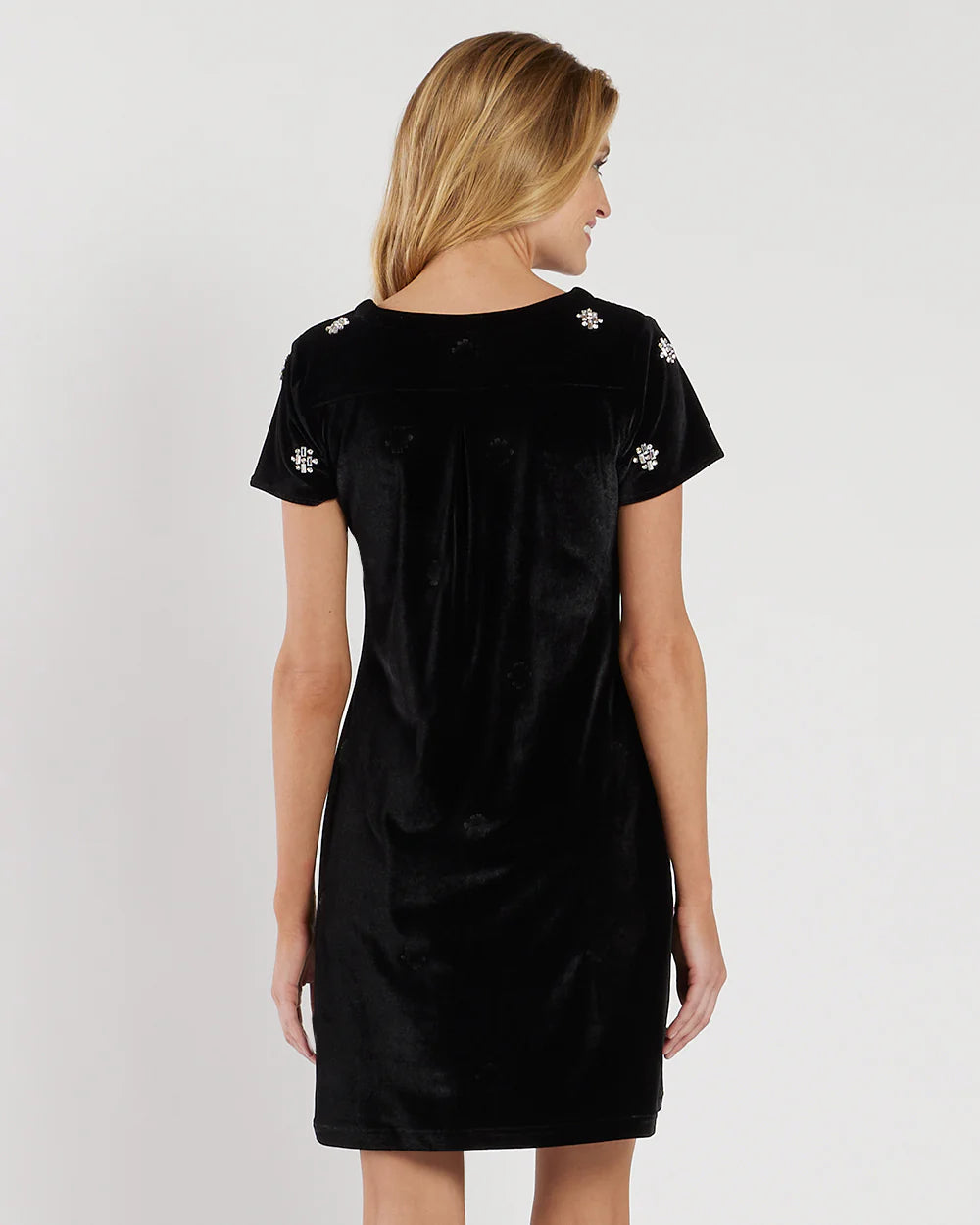 Ella Velvet Dress - Black Sparkle