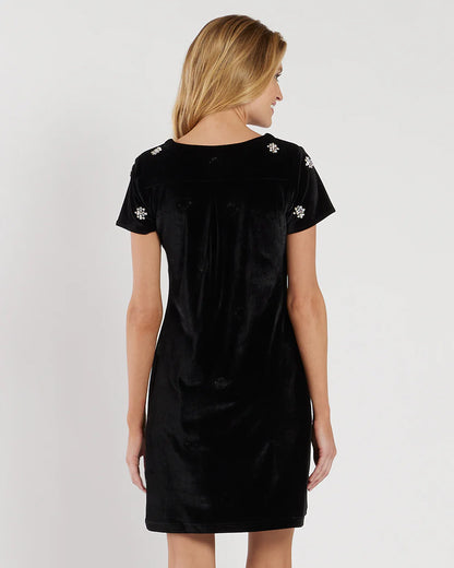 Ella Velvet Dress - Black Sparkle
