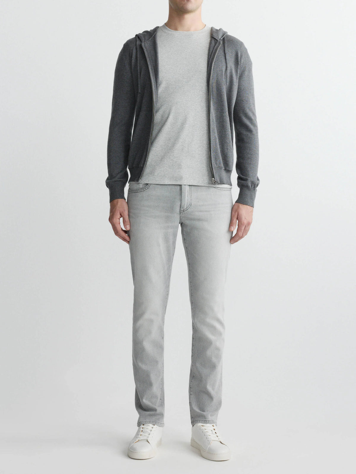 Ribbed Crewneck Tee - Heather Grey