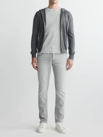 Ribbed Crewneck Tee - Heather Grey
