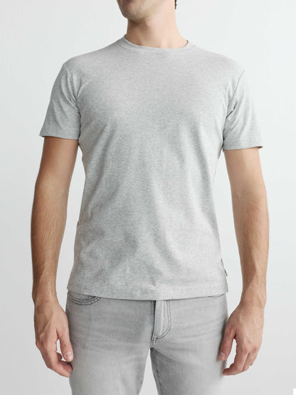 Ribbed Crewneck Tee - Heather Grey
