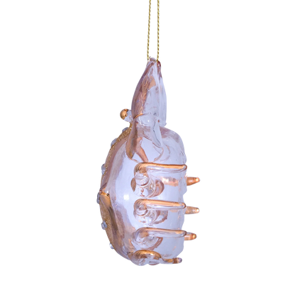 Ornament glass gold/diamonds crab