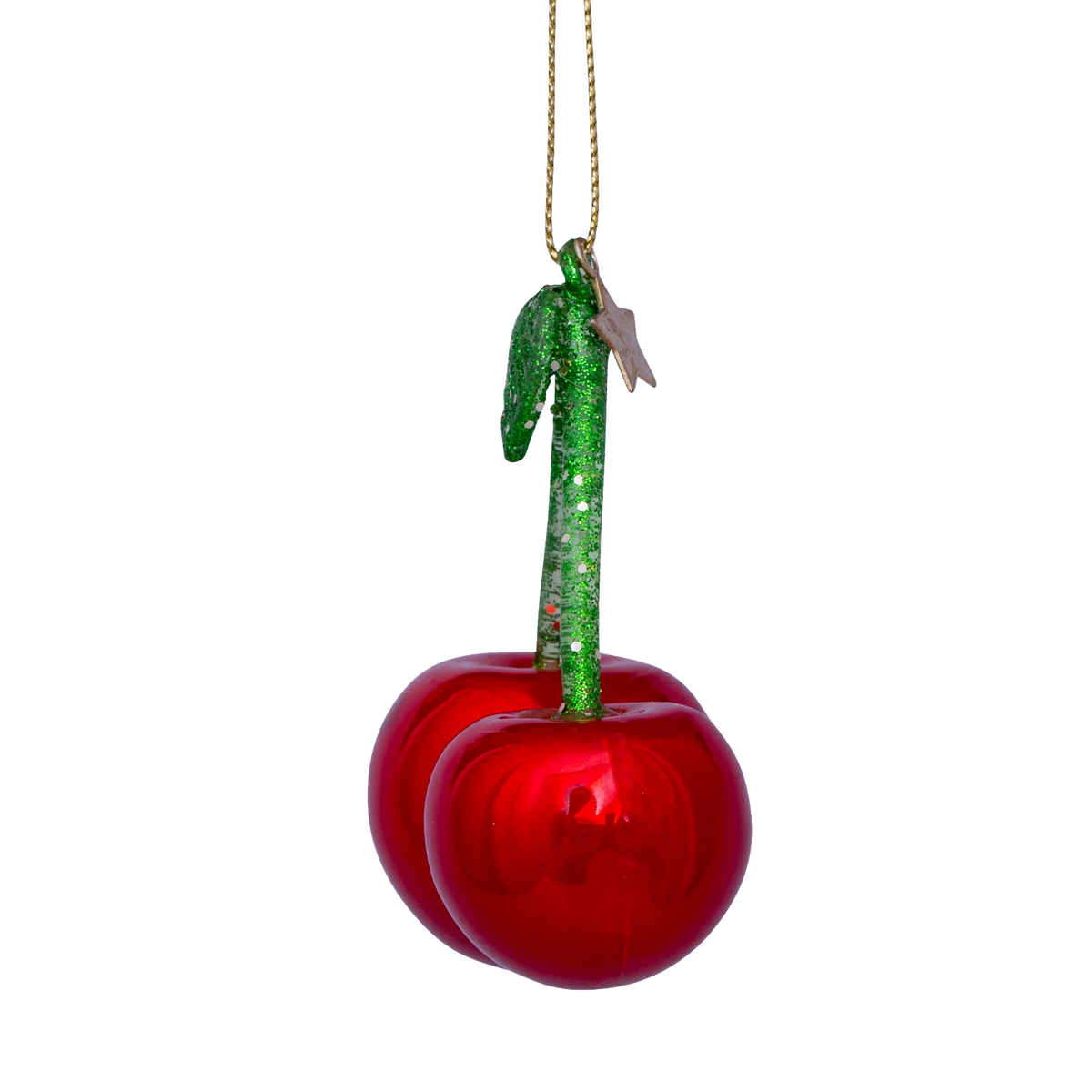 Ornament glass red pearl cherry