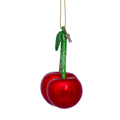 Ornament glass red pearl cherry