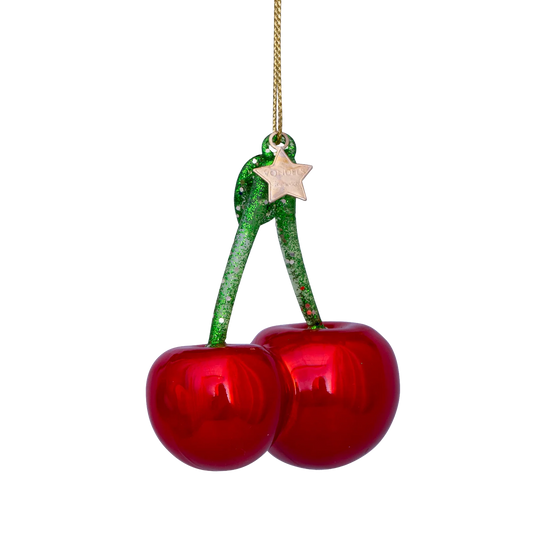 Ornament glass red pearl cherry