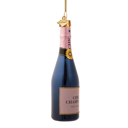Ornament glass luxury pink bottle w/ champagne