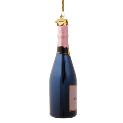 Ornament glass luxury pink bottle w/ champagne