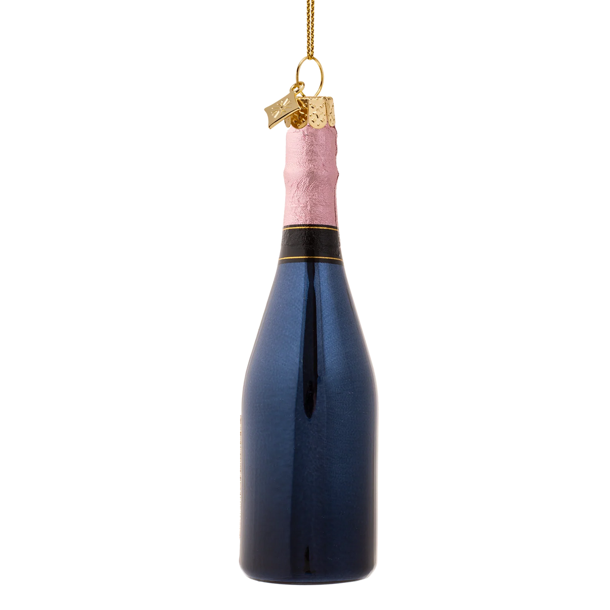 Ornament glass luxury pink bottle w/ champagne