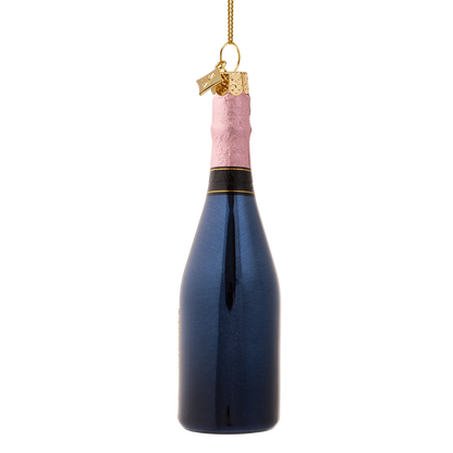 Ornament glass luxury pink bottle w/ champagne