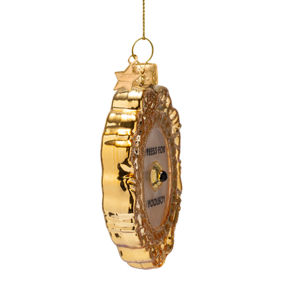 Ornament glass shiny gold press for poolboy button