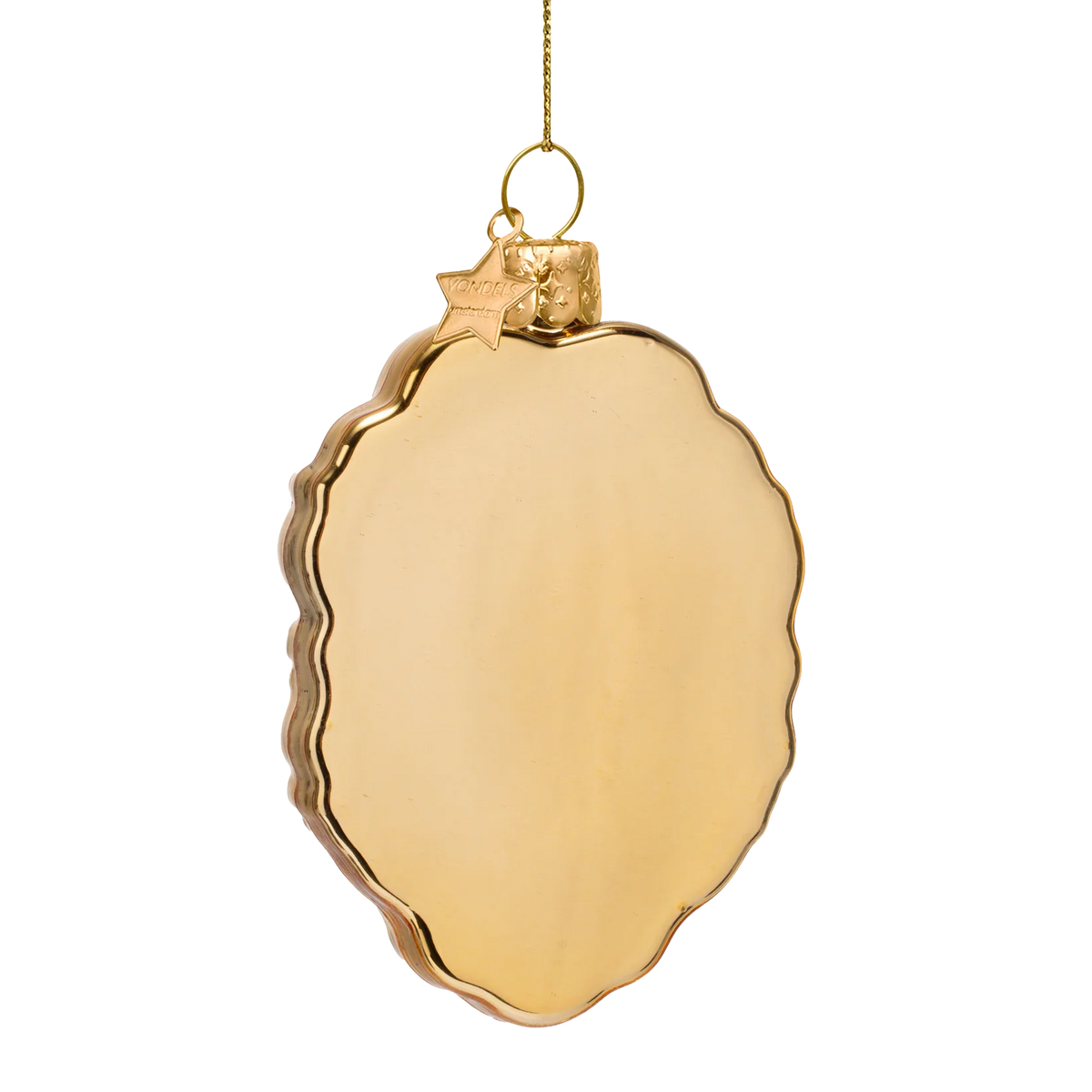 Ornament glass shiny gold press for poolboy button