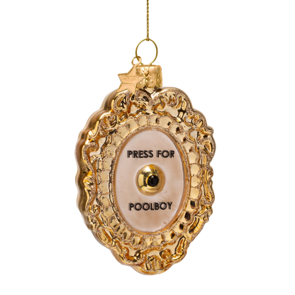 Ornament glass shiny gold press for poolboy button