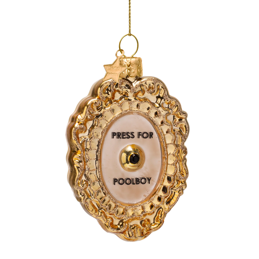 Ornament glass shiny gold press for poolboy button
