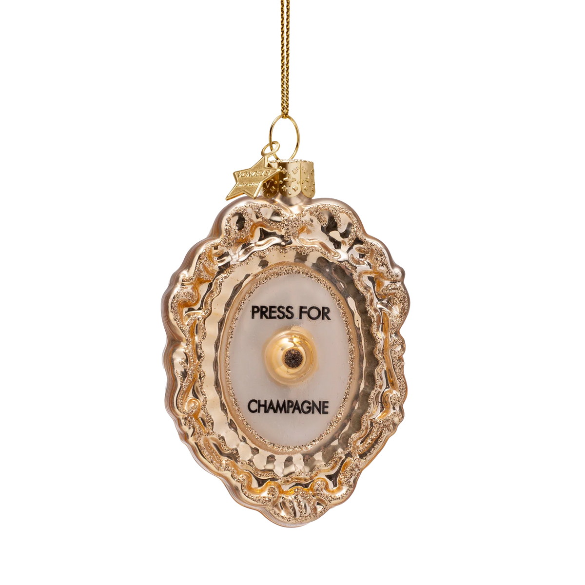Ornament glass press for champagne