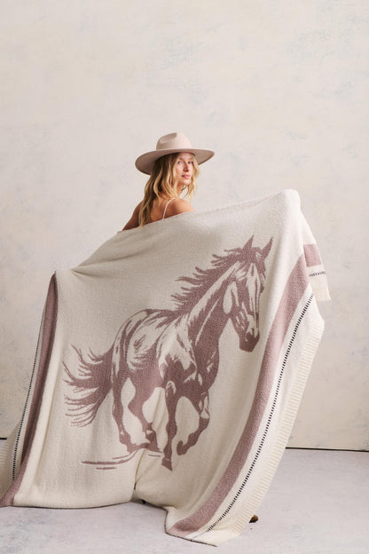 CozyChic® Stallion Throw - Cream Multi