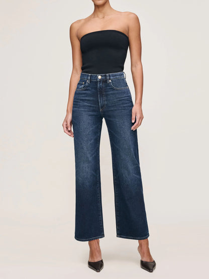 Karmine Refined Wide Leg High Rise 28" Jeans - Dark Sea