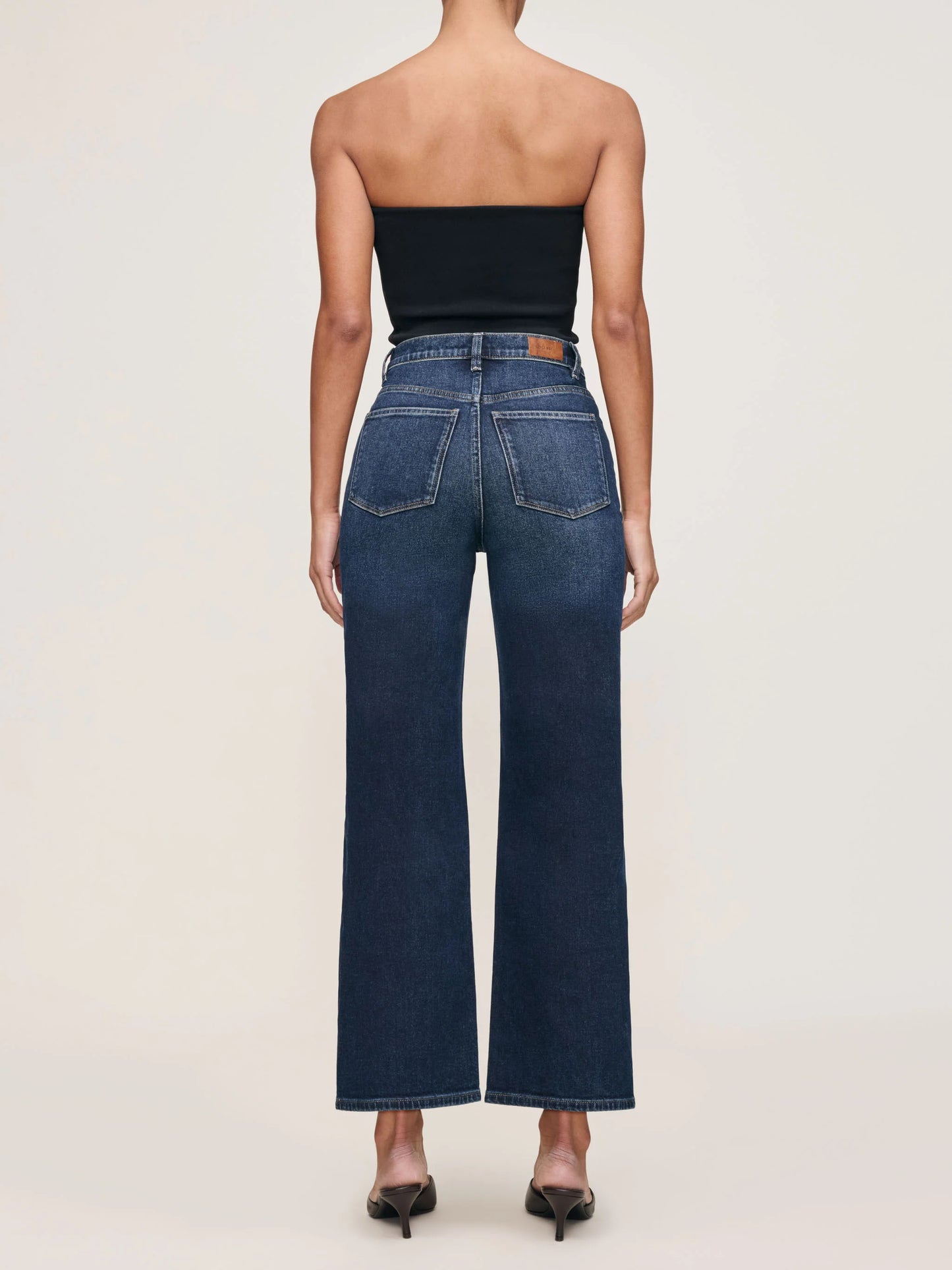 Karmine Refined Wide Leg High Rise 28" Jeans - Dark Sea