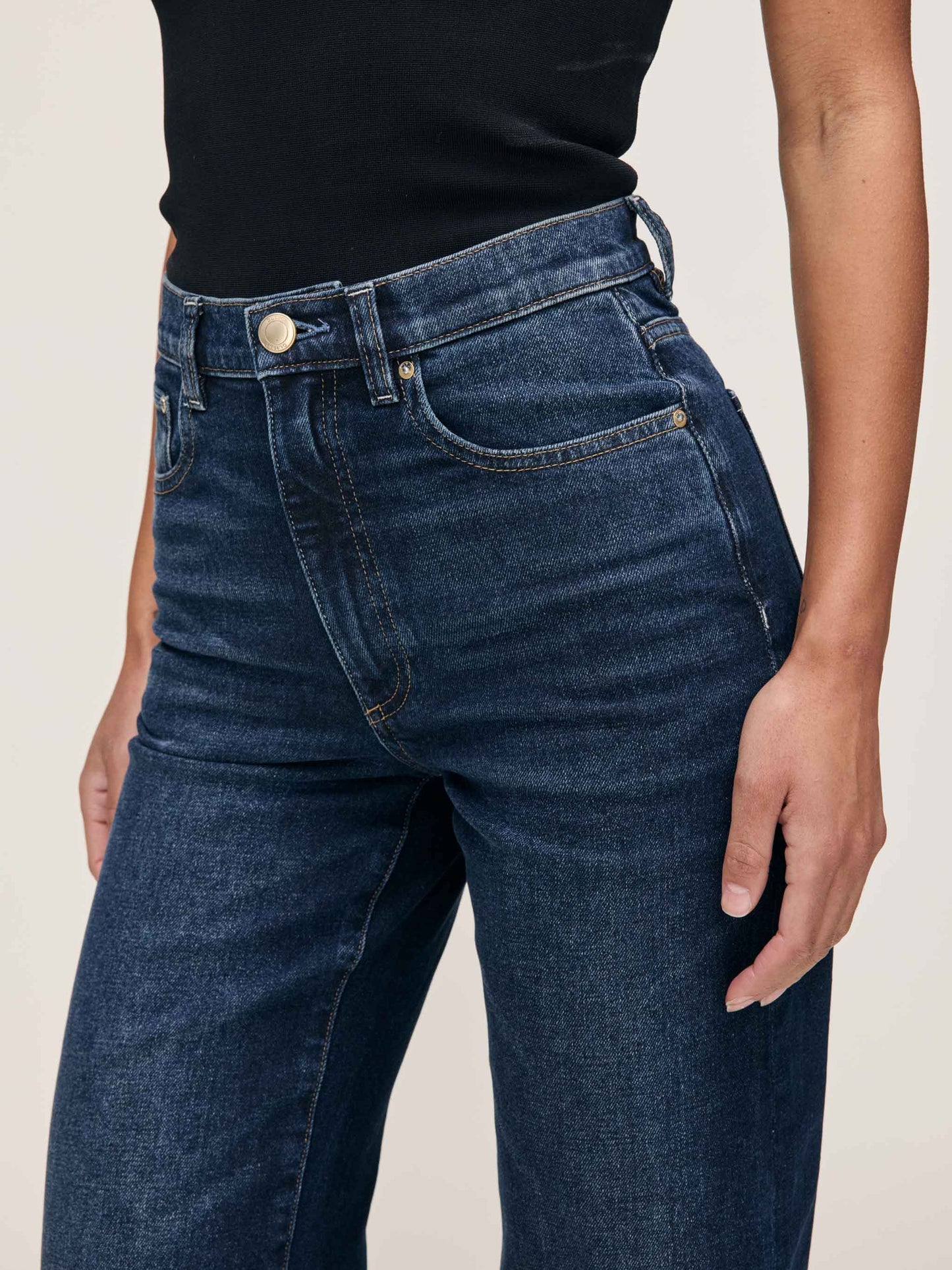 Karmine Refined Wide Leg High Rise 28" Jeans - Dark Sea