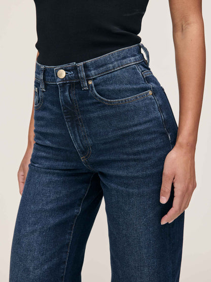 Karmine Refined Wide Leg High Rise 28" Jeans - Dark Sea