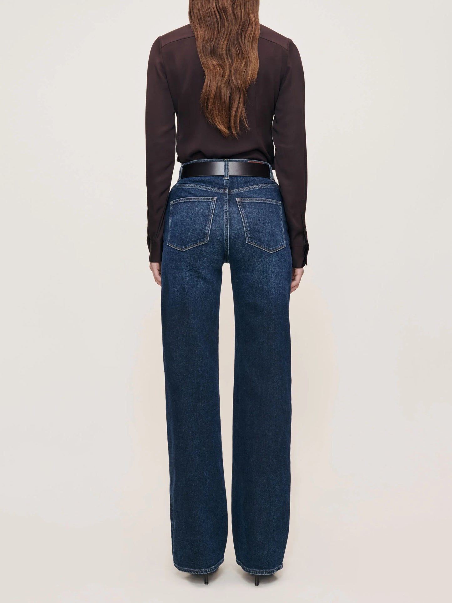 Karmine Refined Wide Leg High Rise 33" Jeans - Dark Sea