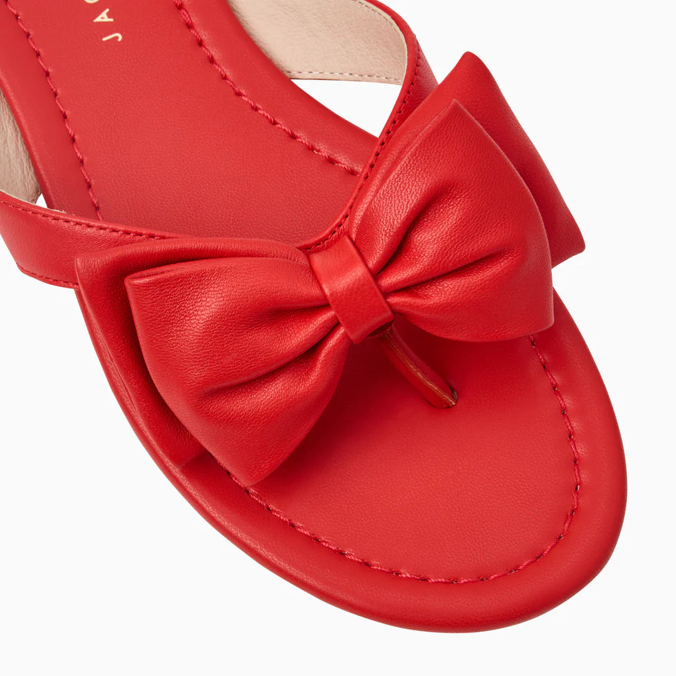 Vannah Bow Sandal - Fire Red