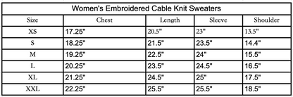 Atlantic Coast Embroidered Cable Knit Sweater