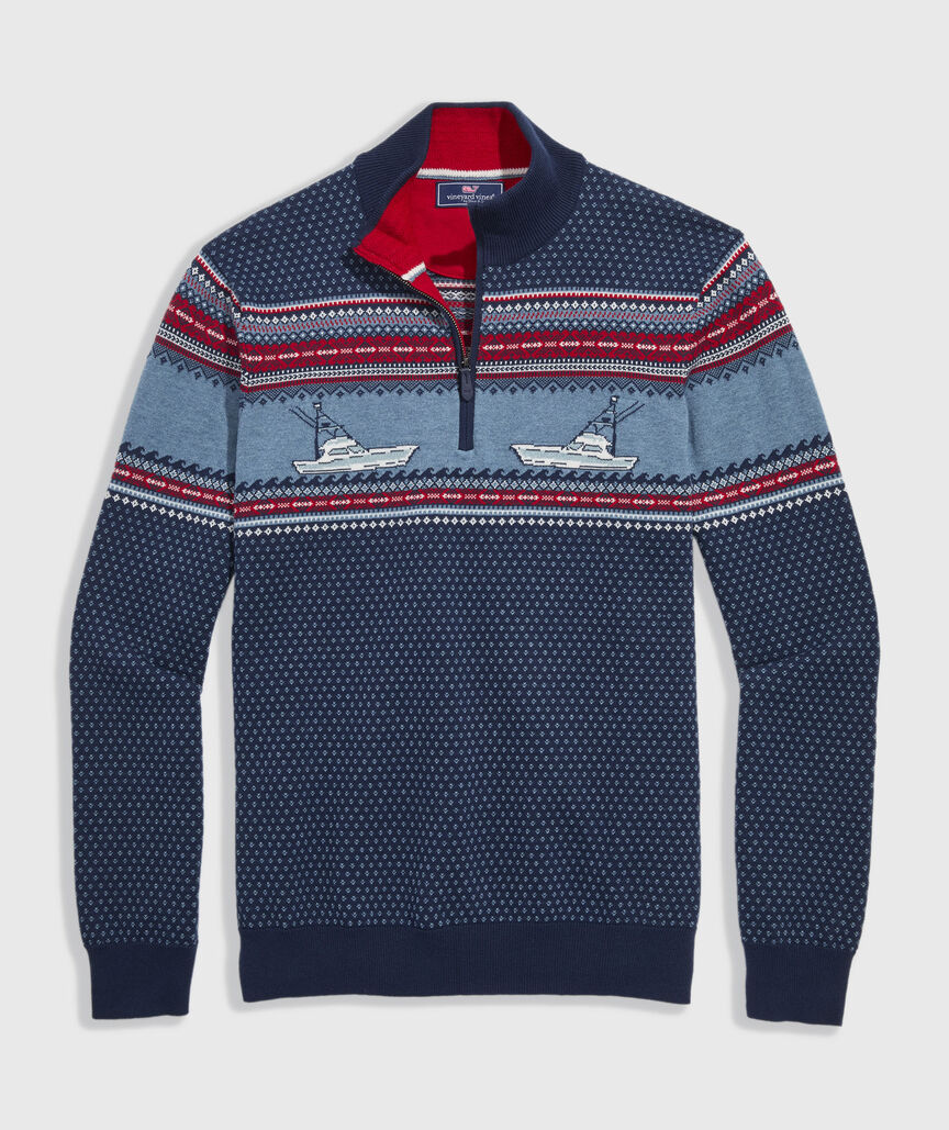 Men's Fishing Fair Isle Quarter-Zip