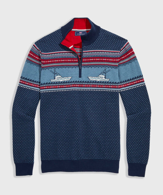Men's Fishing Fair Isle Quarter-Zip