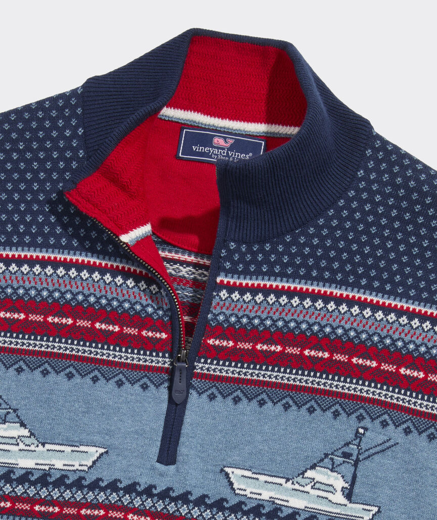Men's Fishing Fair Isle Quarter-Zip