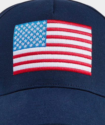 American Flag Hi-Pro Trucker Hat - Blue Blazer