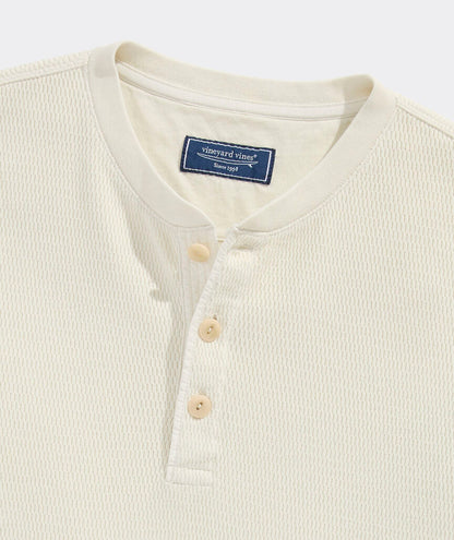 Garment-Dyed Waffle Henley - Stone