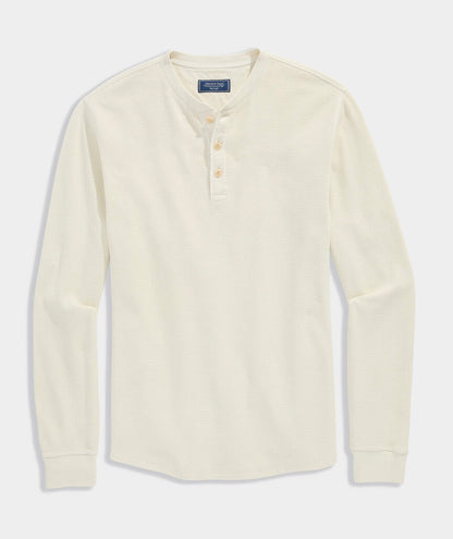 Garment-Dyed Waffle Henley - Stone
