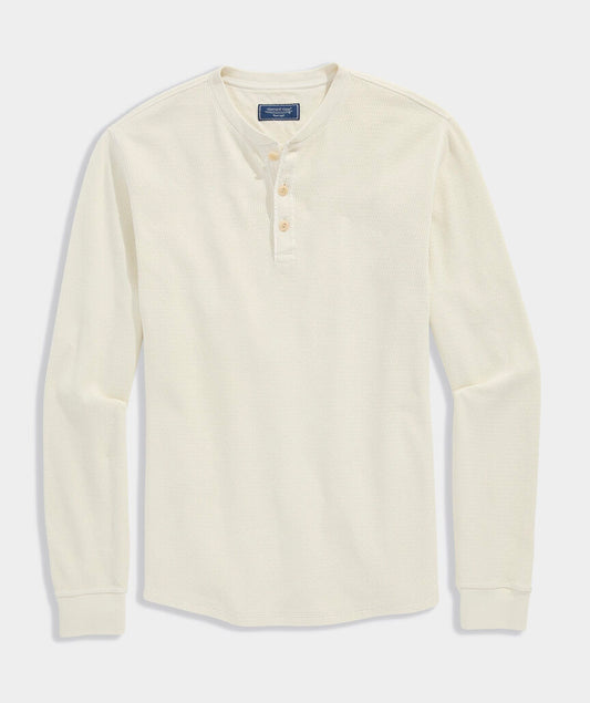 Garment-Dyed Waffle Henley - Stone